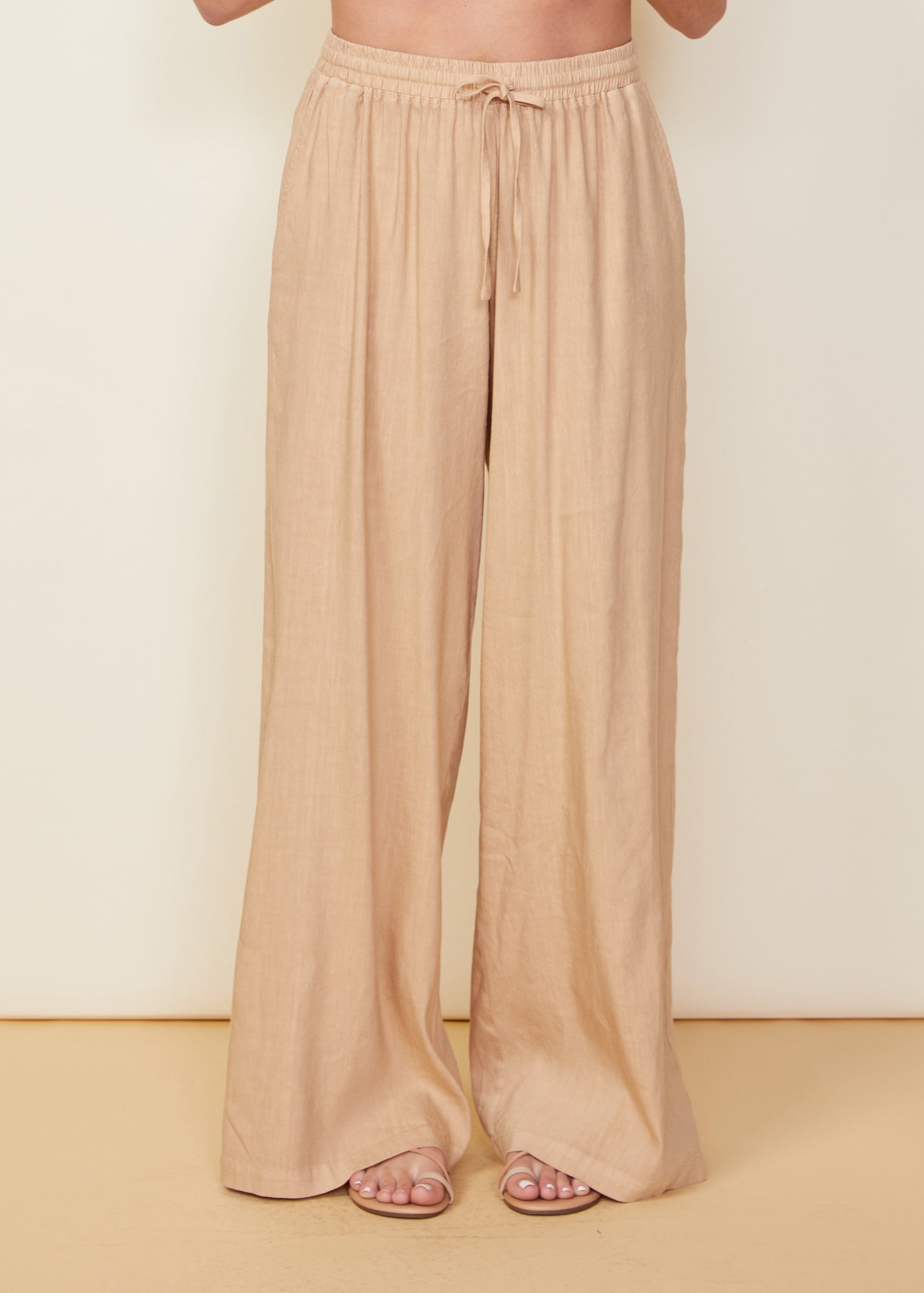 MONROW Linen Wide Leg Pant