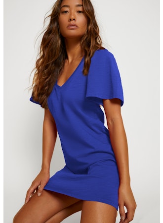 Nation LTD Mallory Flutter Slv Dress, Cobalt