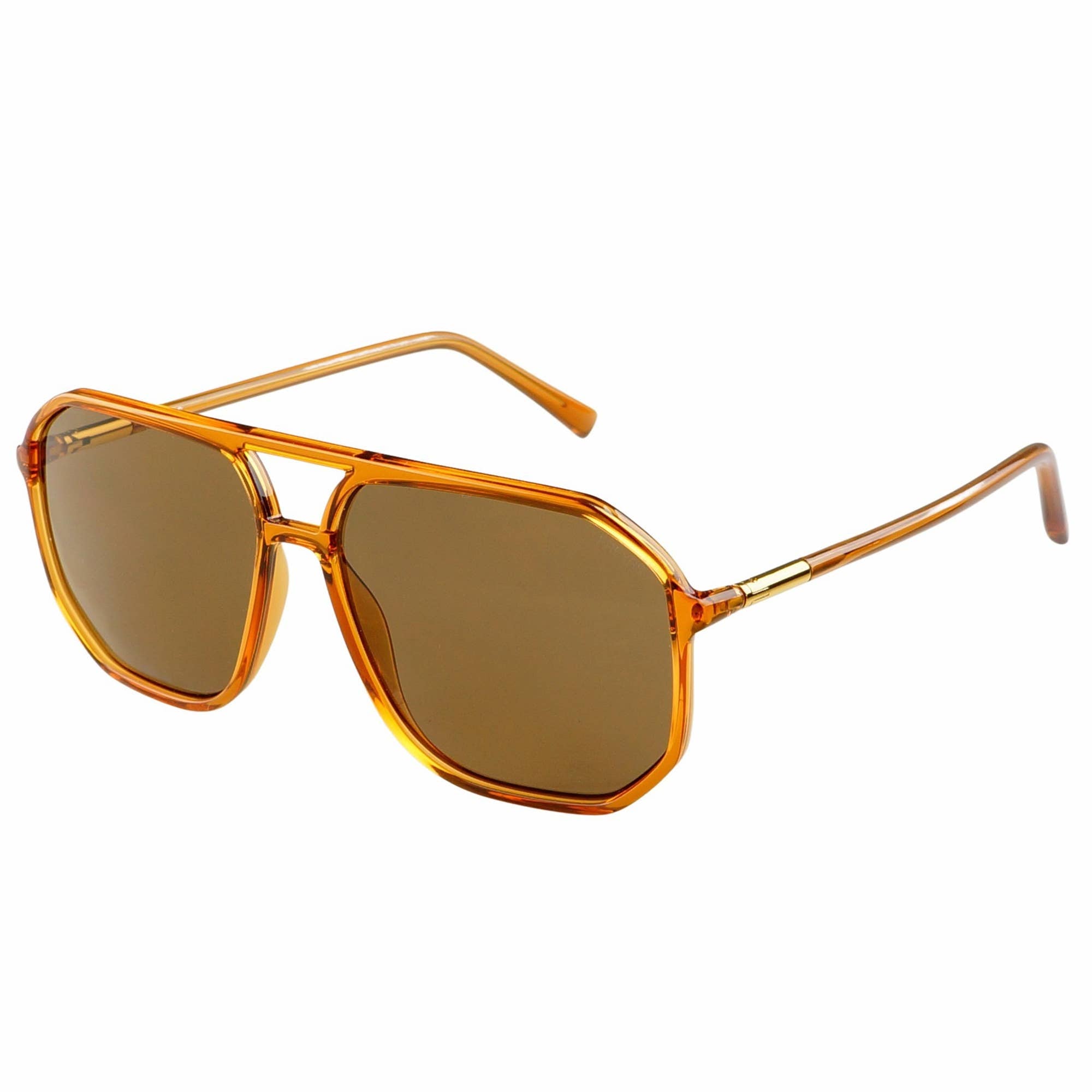 Billie Unisex Aviator Sunglasses: Brown