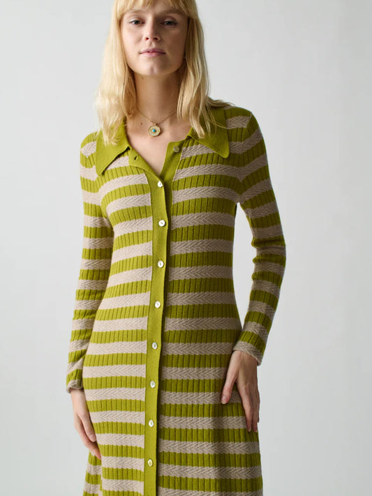 Lingua Franca Morrissey Textured Stripe Dress