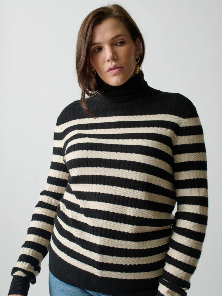 Lingua Franca Morrissey Stripe Turtleneck