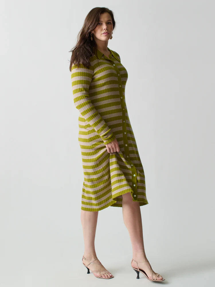 Lingua Franca Morrissey Textured Stripe Dress