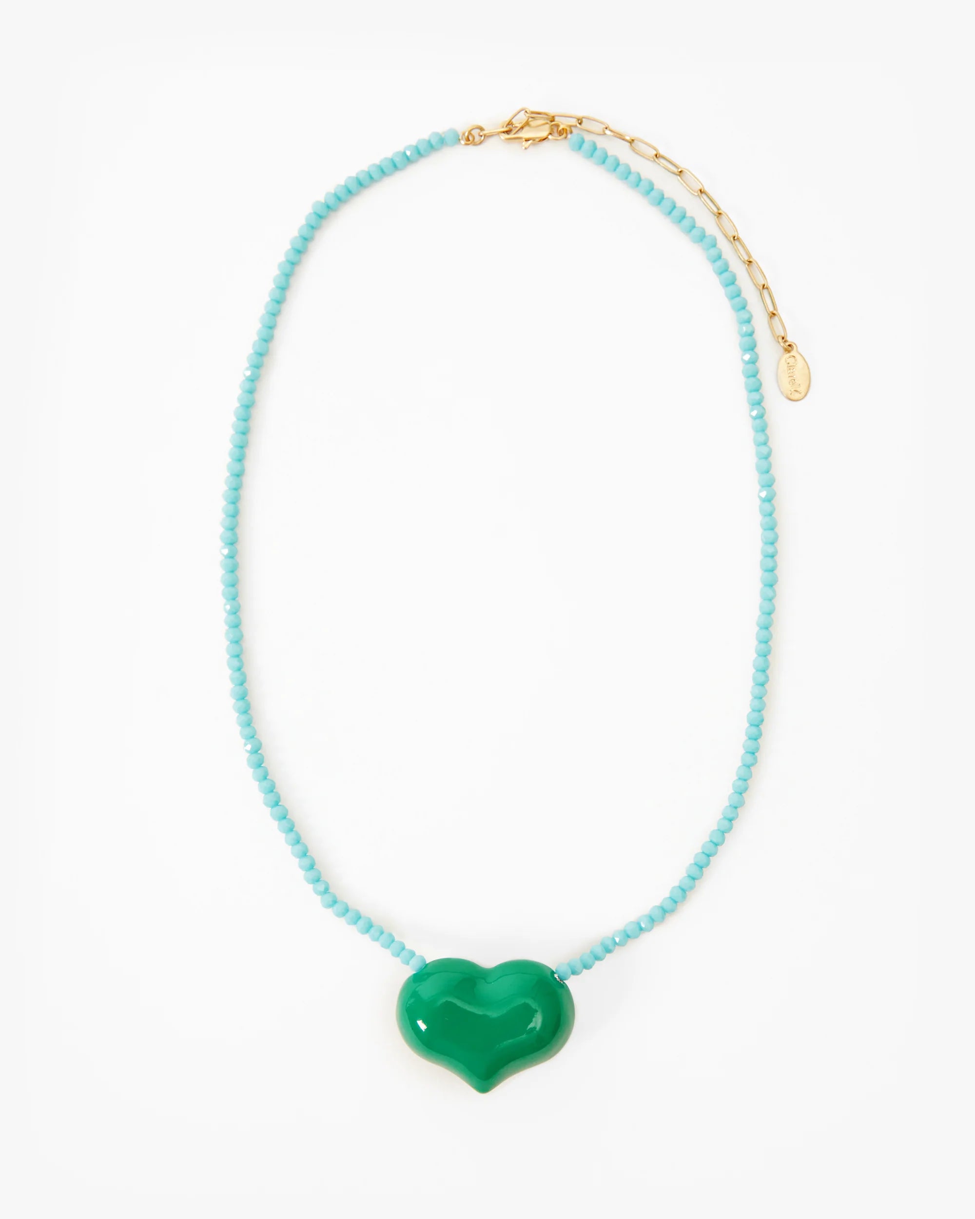 Clare V Beaded Heart Necklace
