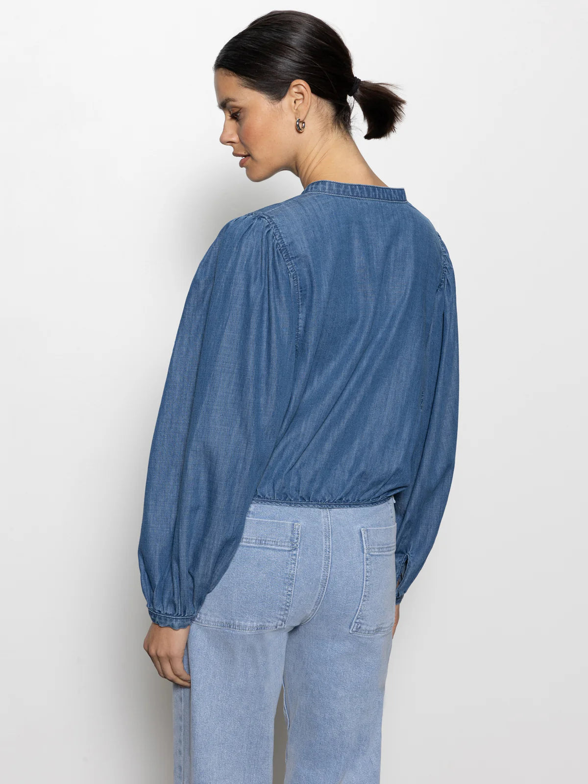 Sanctuary Tie Front Volume Blouse