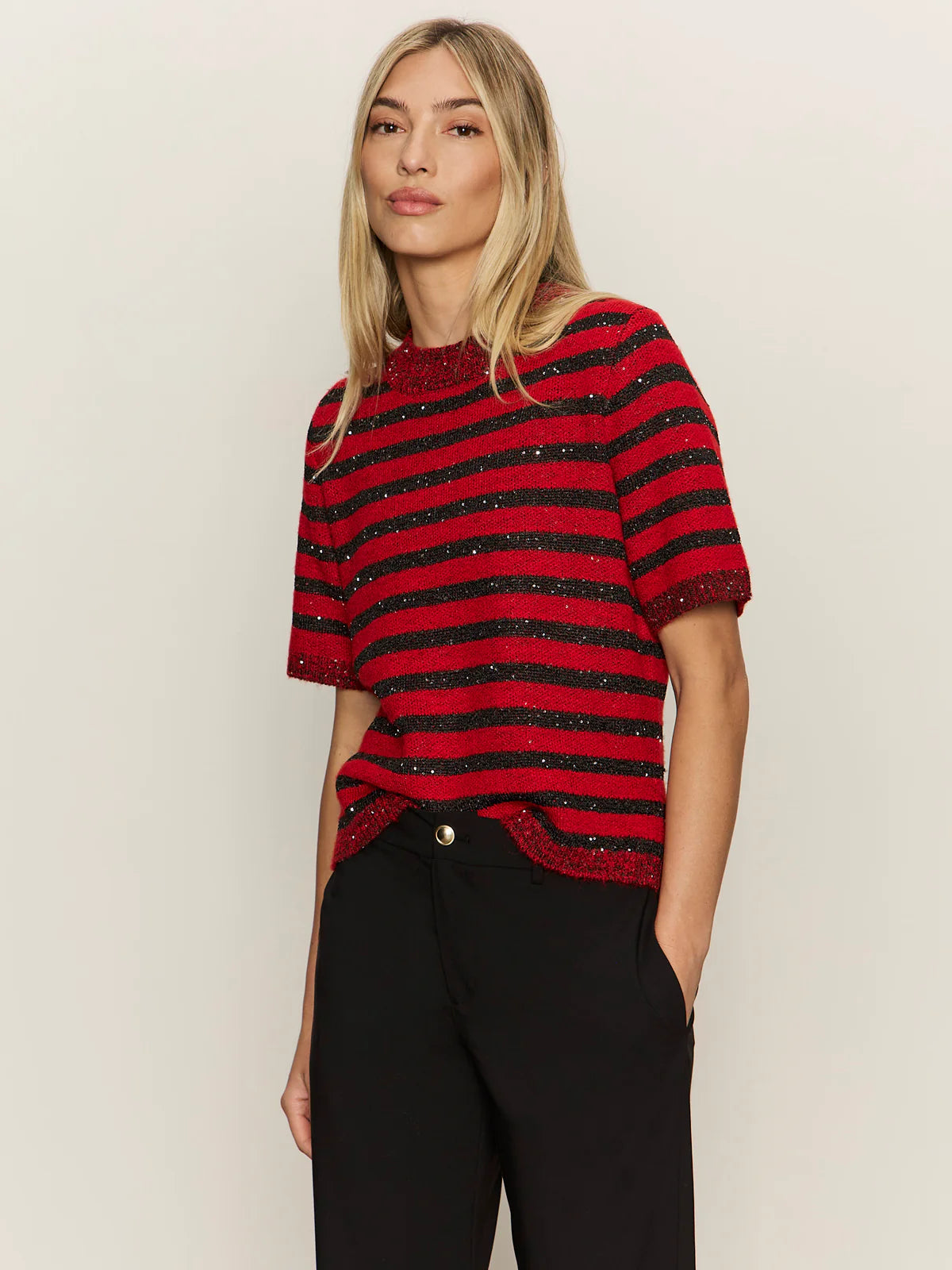 Sanctuary Short Sleeve Shine Sweater Tee