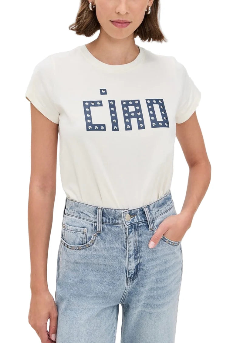 Clare V Classic Tee - Ciao with Studs