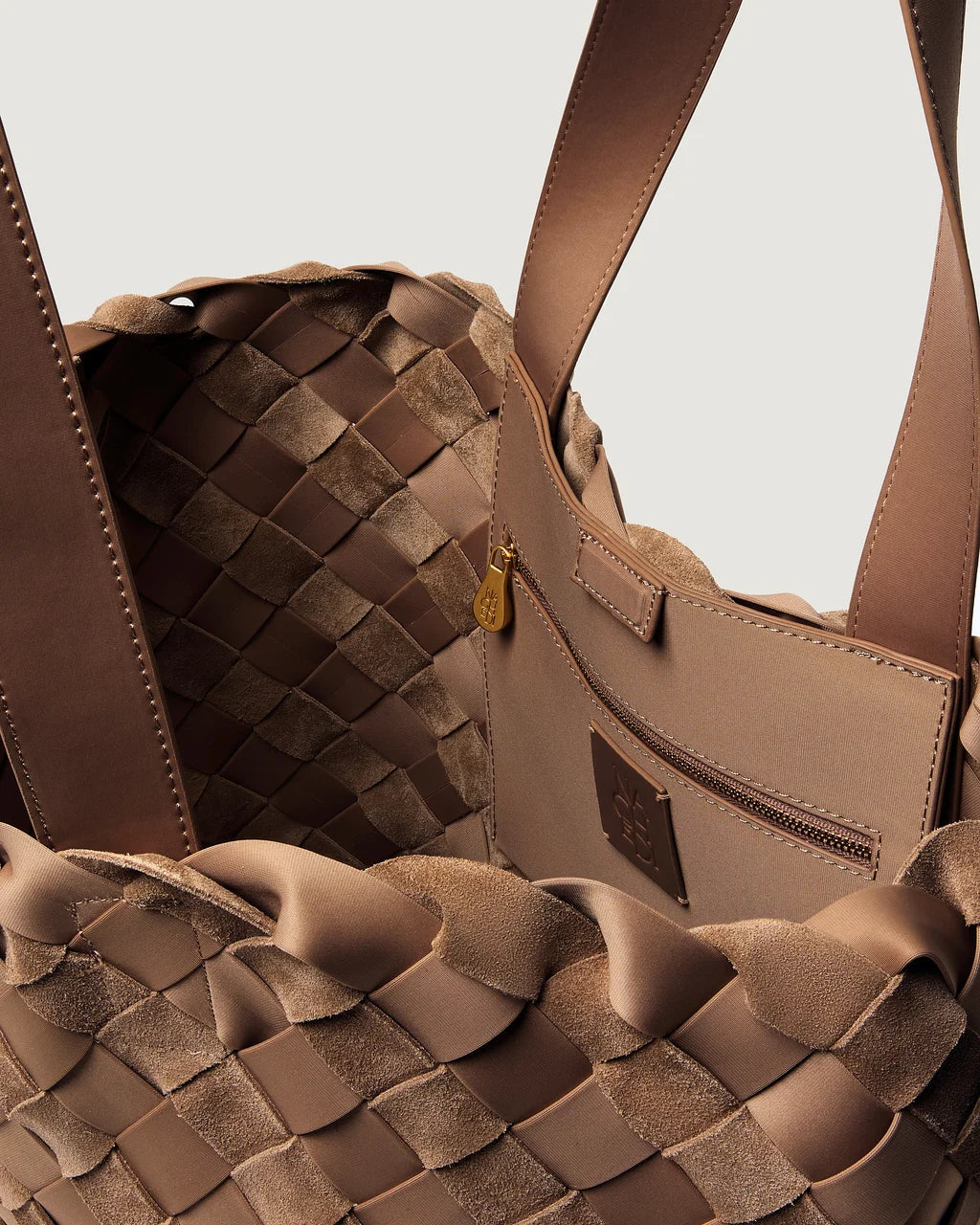 Naghedi Como Shopper Tote Striped Suede