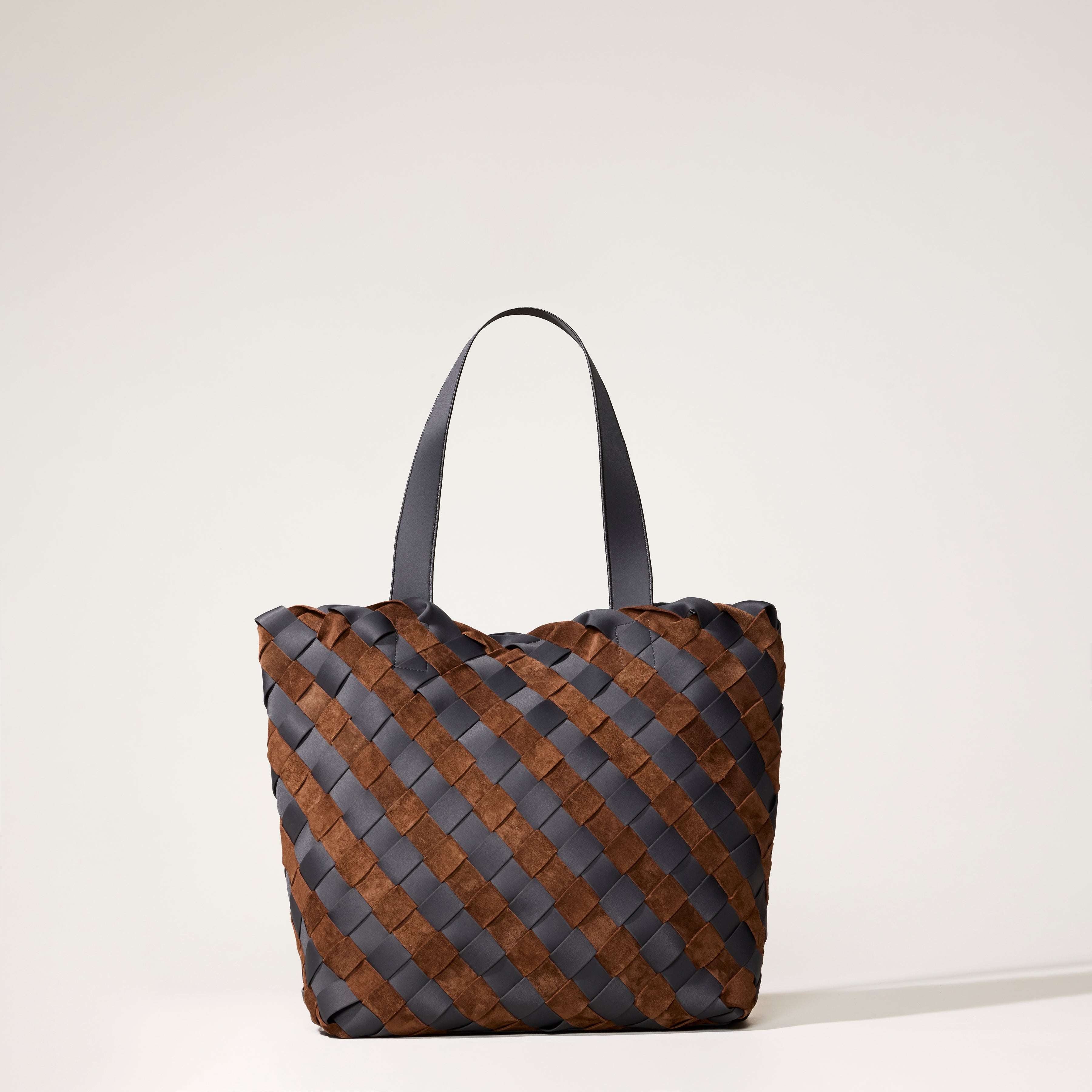 Naghedi Como Shopper Tote Striped Suede