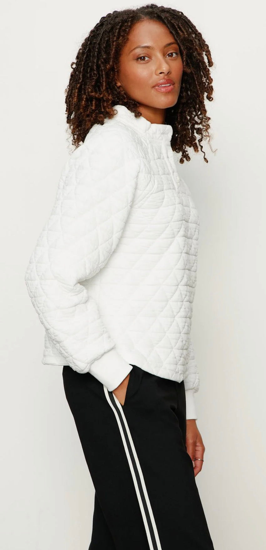 Sanctuary Quilted Button Up Popover