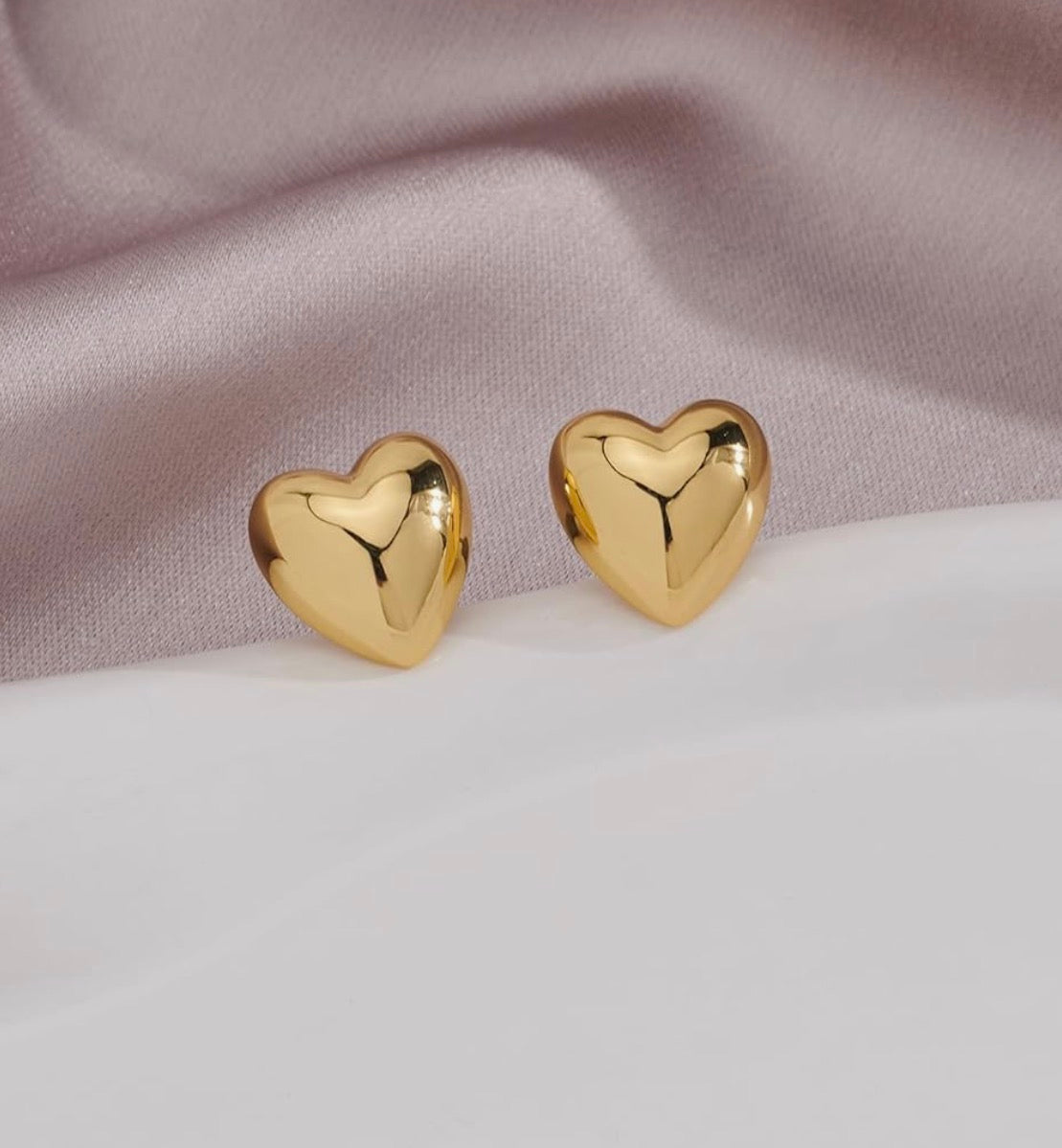 Heart Stud Earrings - Small