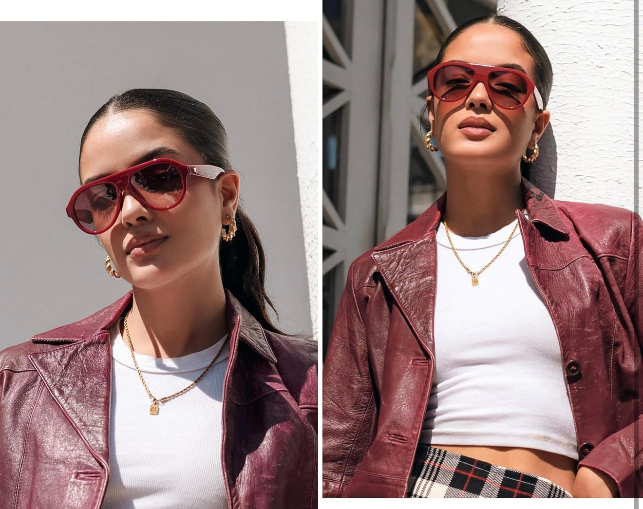 Retro Red Aviator Sunglasses - polarized