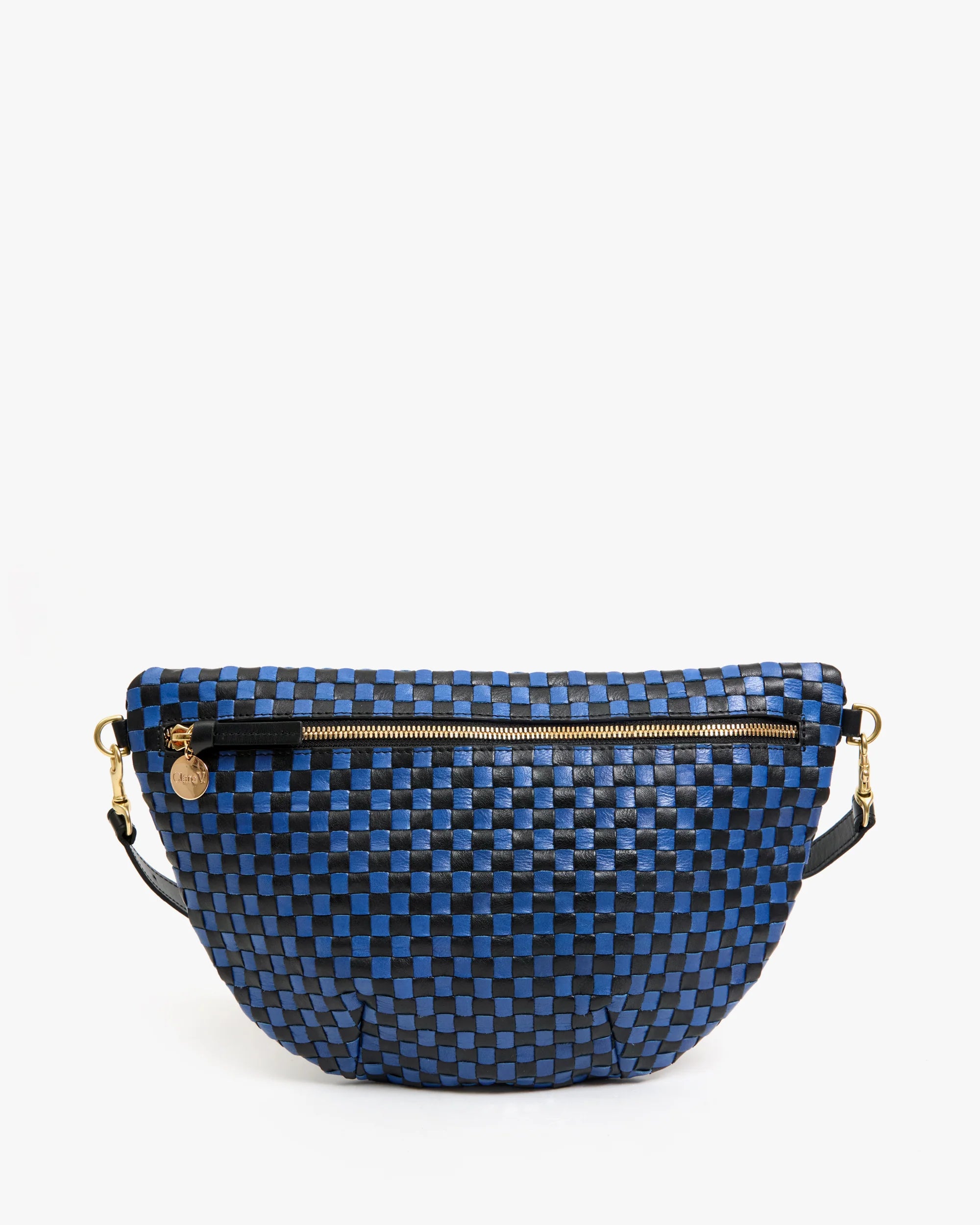 Clare V Grande Fanny Woven Checker