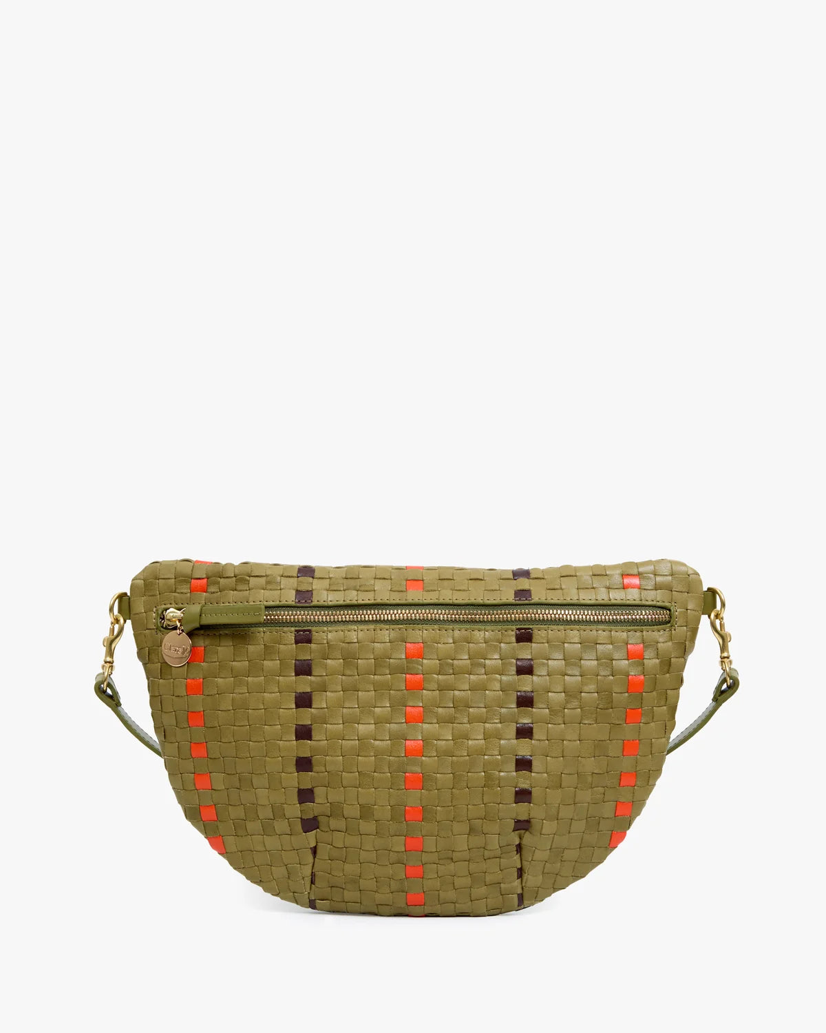 Clare V Grande Fanny, Woven Checker w/ Stripe