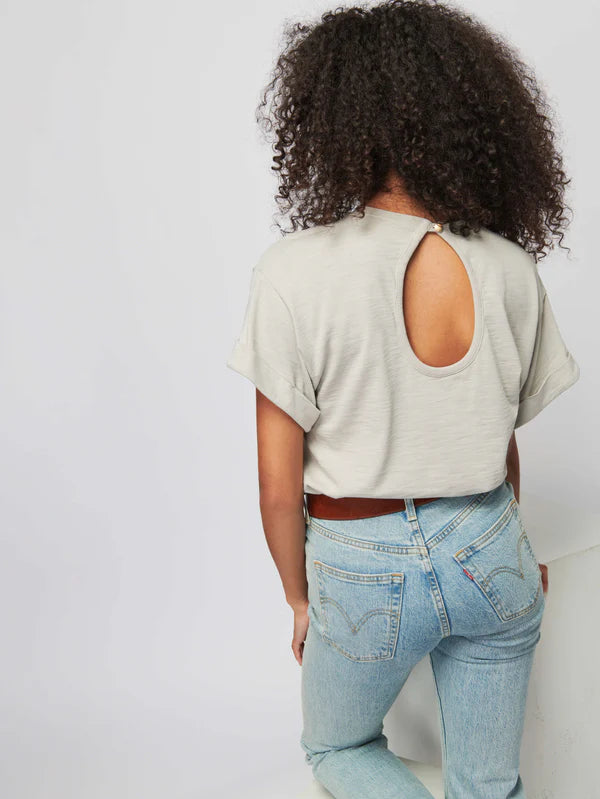 Nation LTD Jade Tee w/ Keyhole Back, Pumice