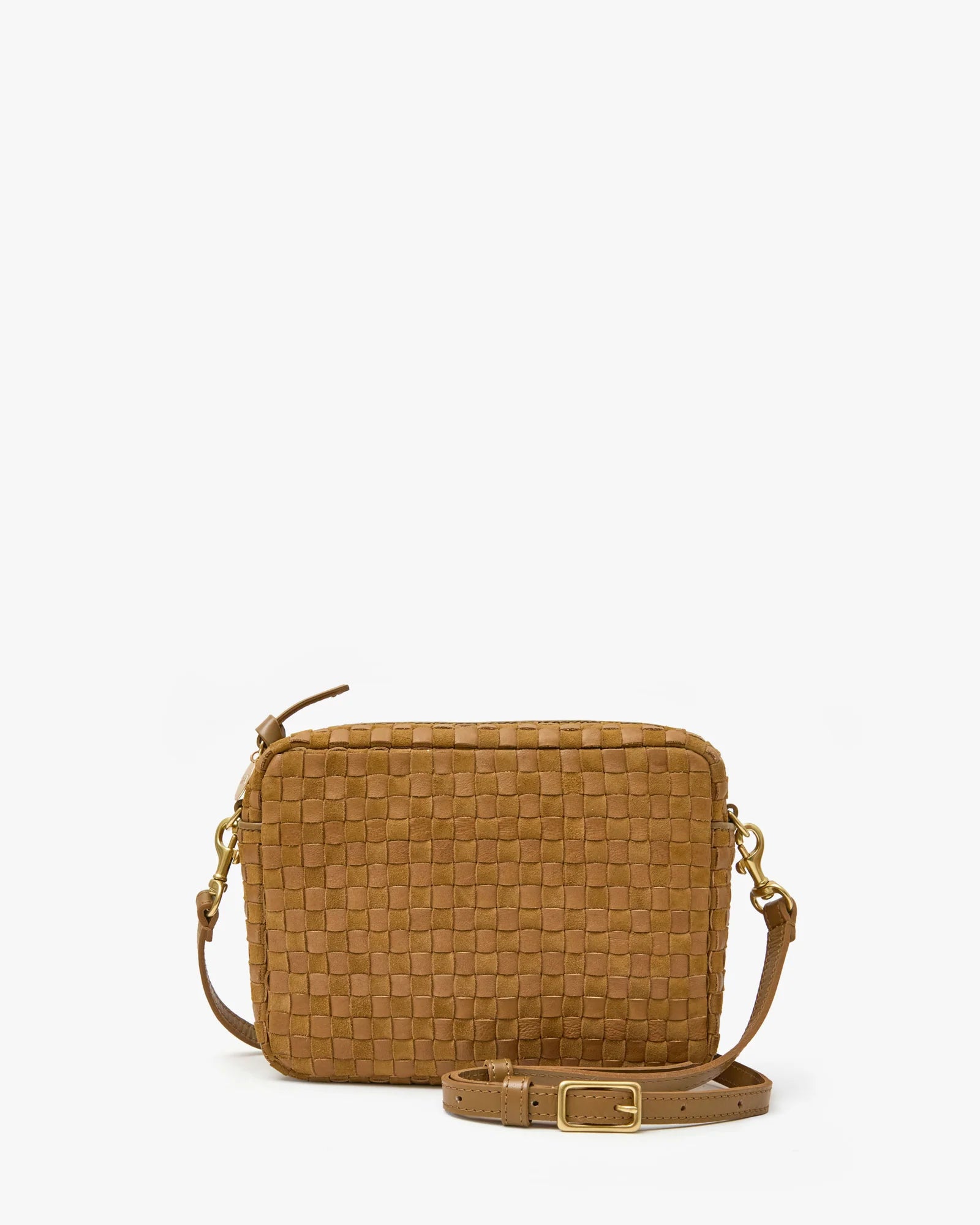 Clare V Midi Sac - Leather & Suede Woven Checker