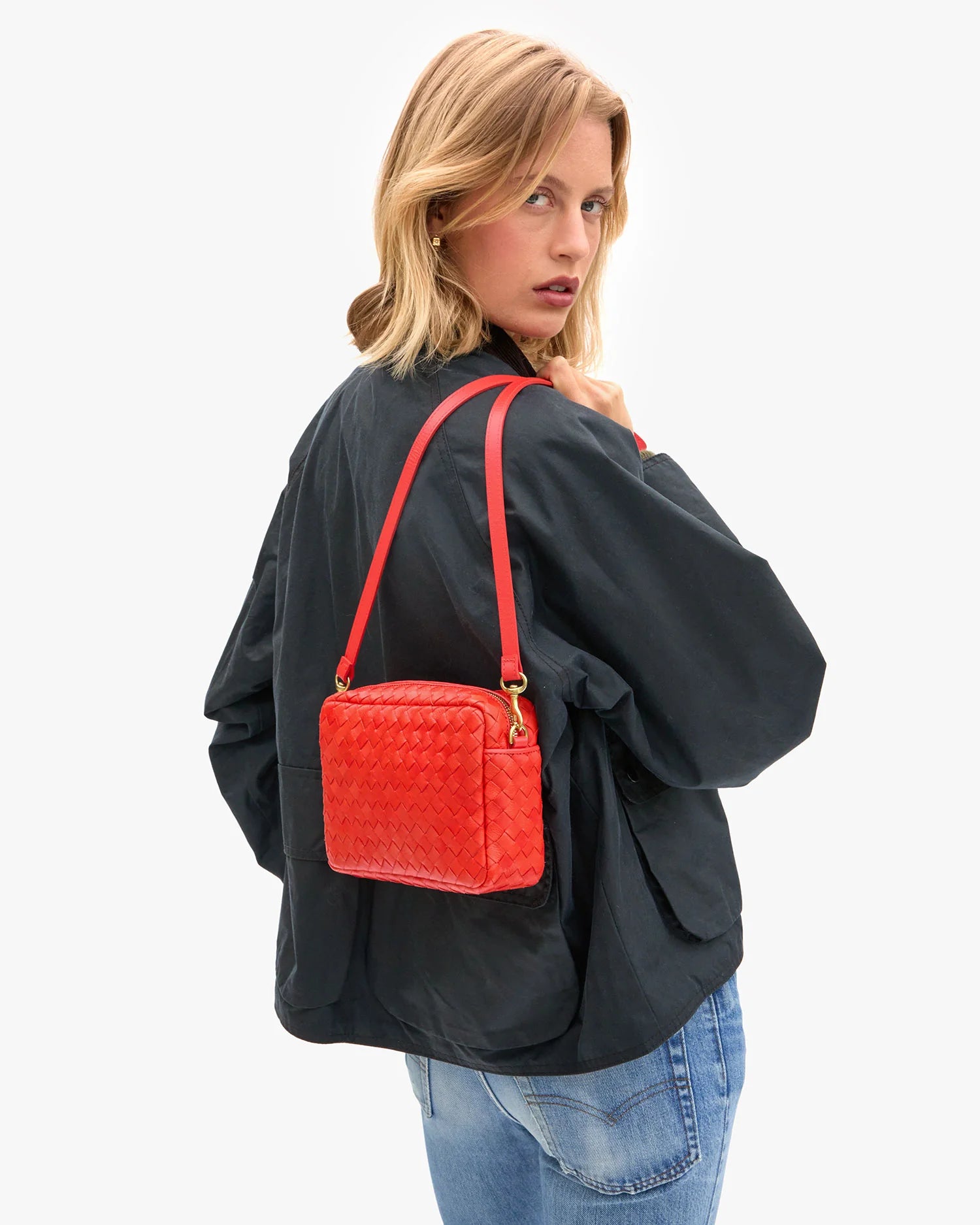 Clare V Midi Sac, Bright Poppy