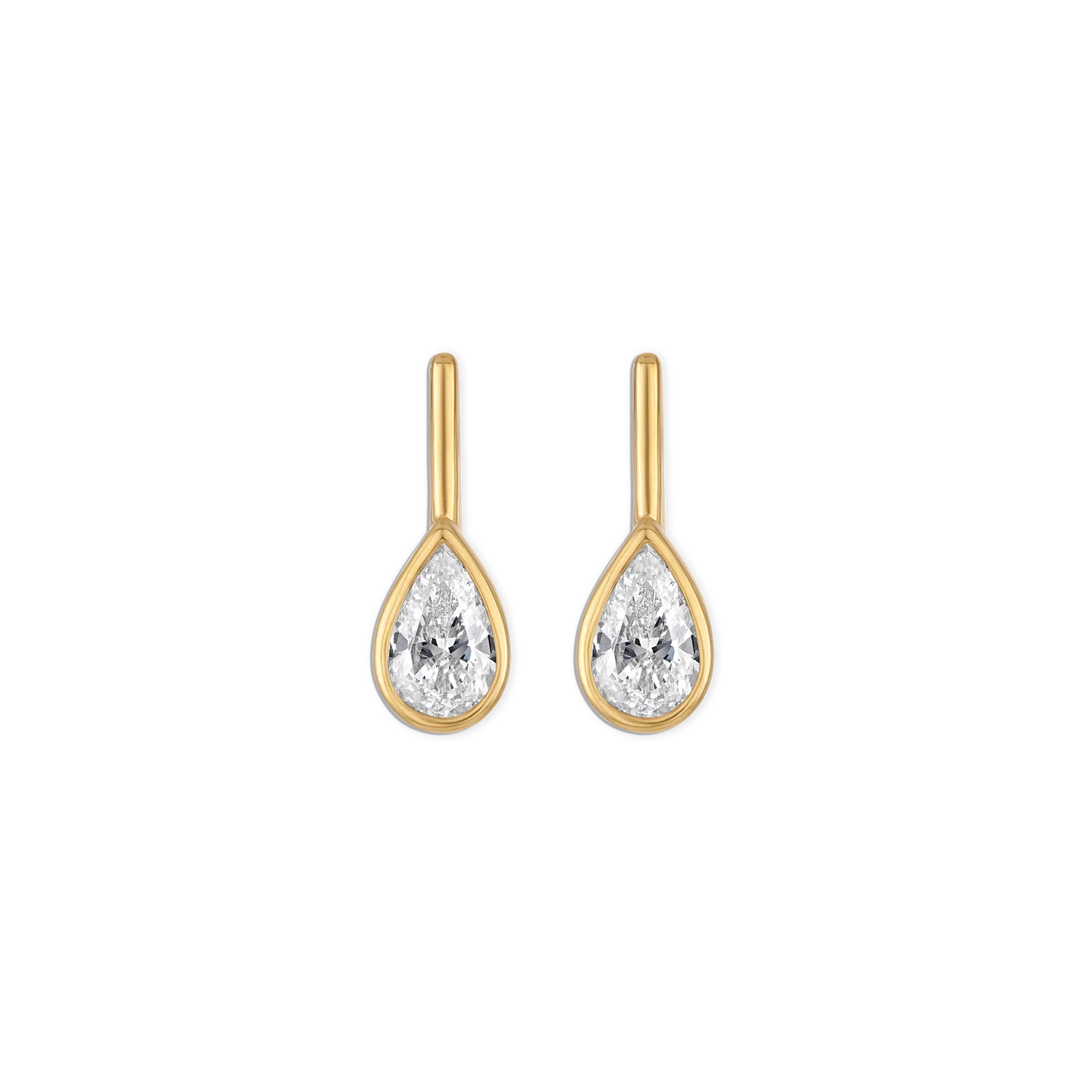 Alexa Leigh Mini Bezel Linea Pear Studs