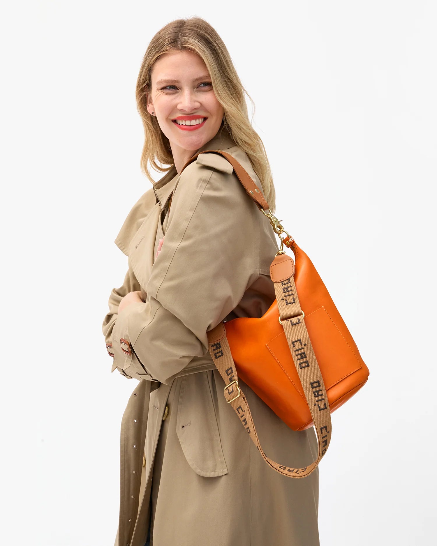 Clare V Adjustable Crossbody Strap - Ciao tan/chocolate