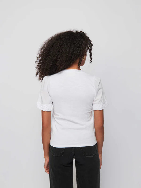 Nation LTD Sedona Tee w/ Poplin Elastic, Optic White