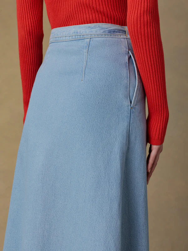 Faherty Solstice Denim Wrap Skirt