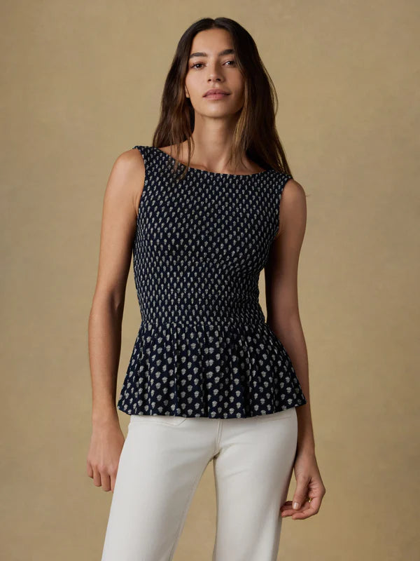 Faherty Sophia Smocked Top