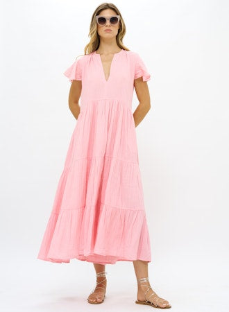 Oliphant V-Neck Maxi, Bahama Pink