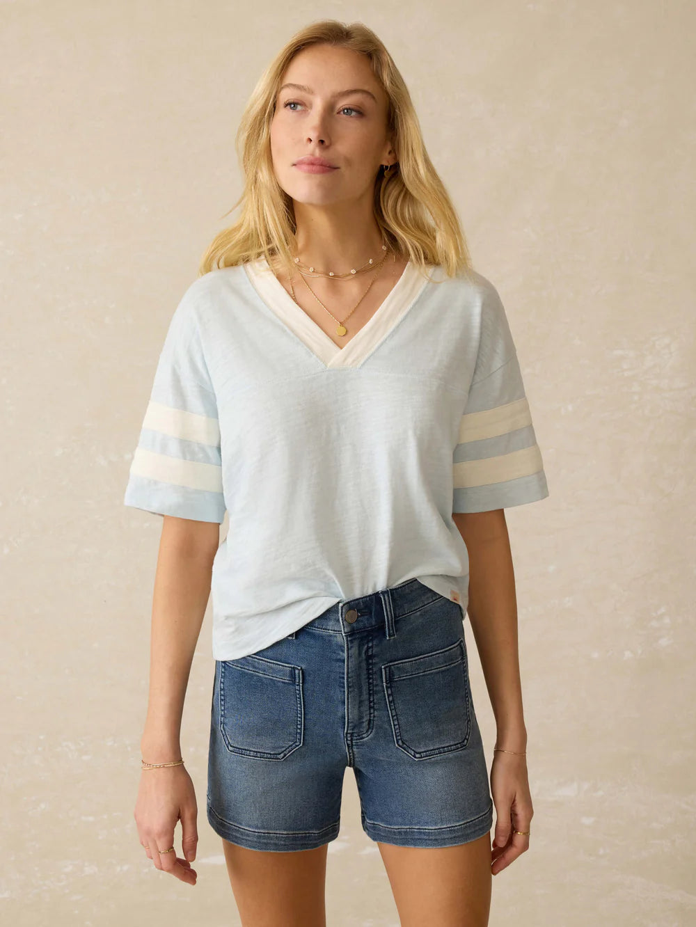 Faherty Sunwashed Slub Varsity Tee