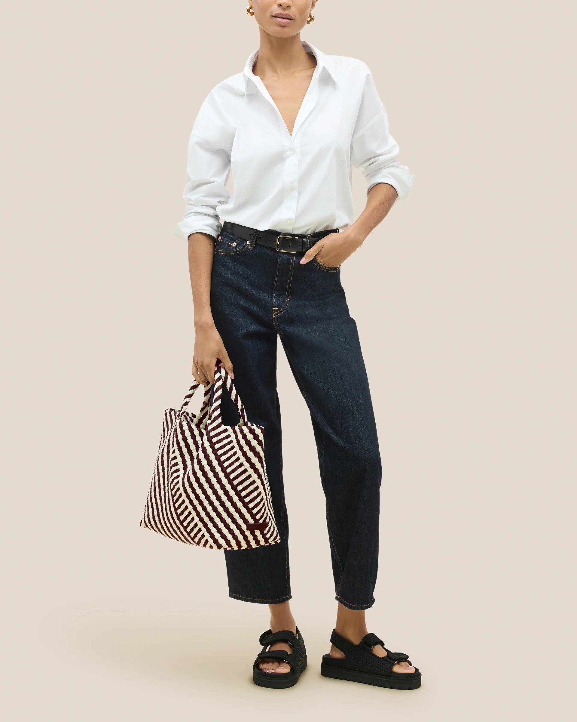 Naghedi St. Barth's Medium Tote - Graphic Stripe