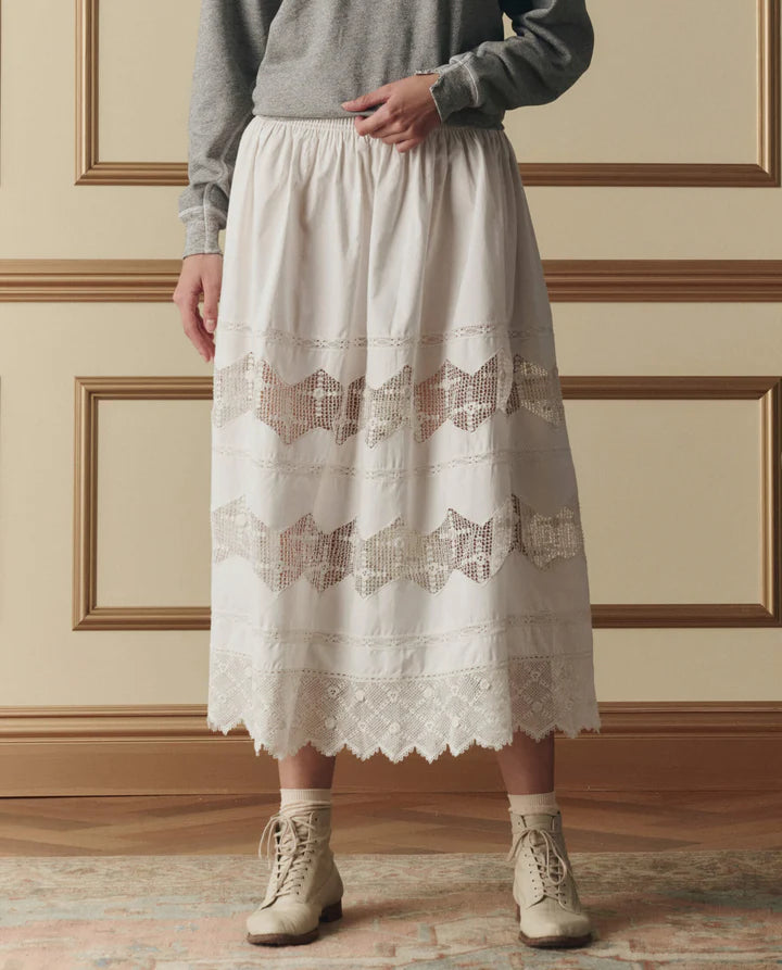 The Great. The Rosette Crochet Canary Skirt
