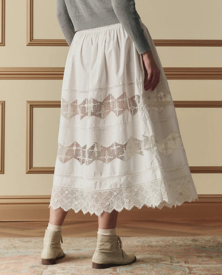 The Great. The Rosette Crochet Canary Skirt