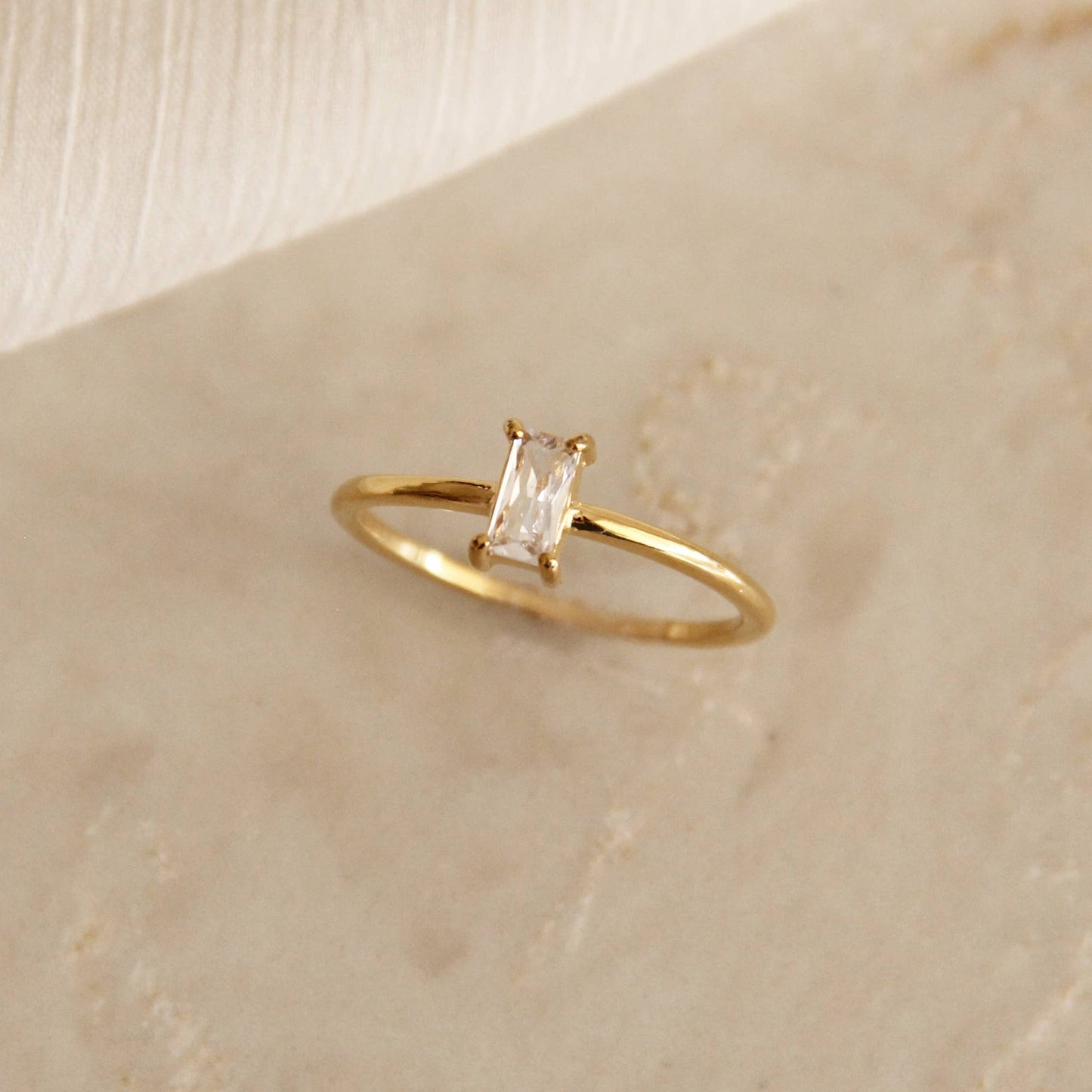 CZ Baguette Ring: 7 / Clear