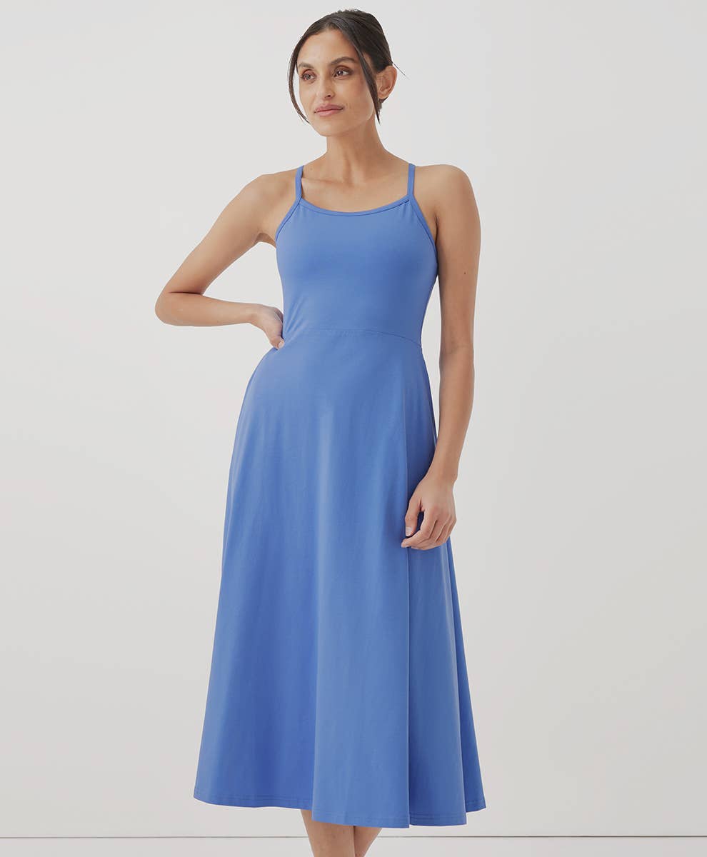 Women's Fit & Flare Midi Dress: Wedgewood / Regular Extra Large