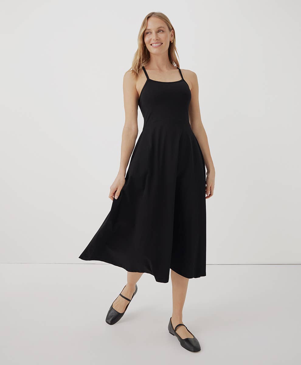 Women’s Fit & Flare Midi Dress: X-Large / Black