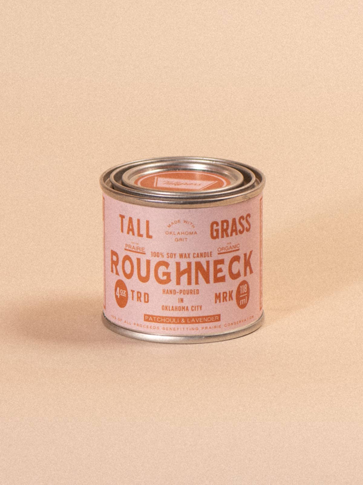 Roughneck: Patchouli + Lavender Soy Wax Candle: 16 oz