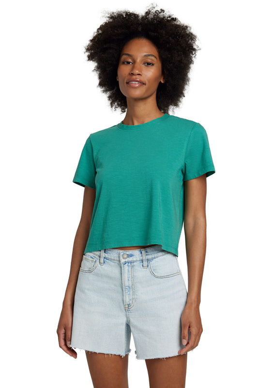 Faherty Sunwashed Cropped Crew Tee