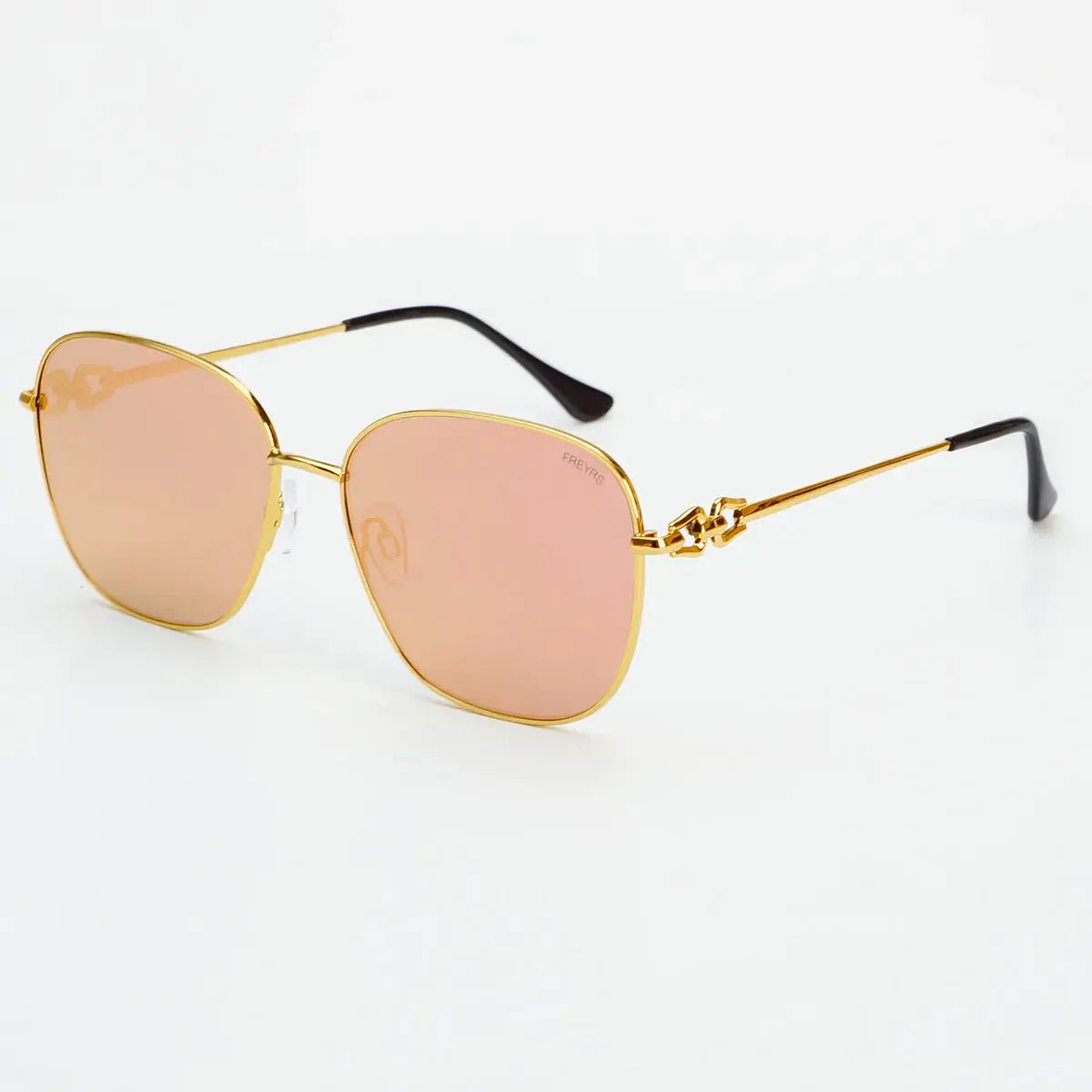 Lea Pink Mirror Sunglasses: Gold / Pink Mirror