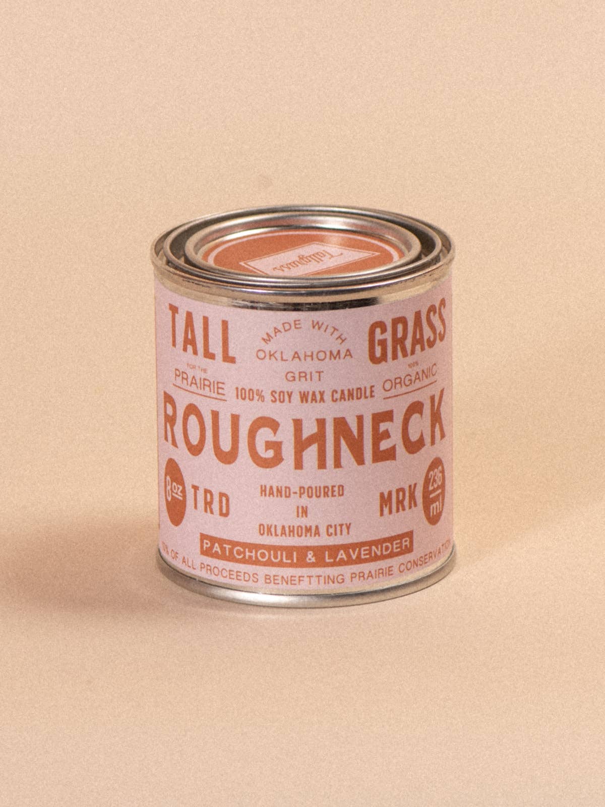 Roughneck: Patchouli + Lavender Soy Wax Candle: 16 oz