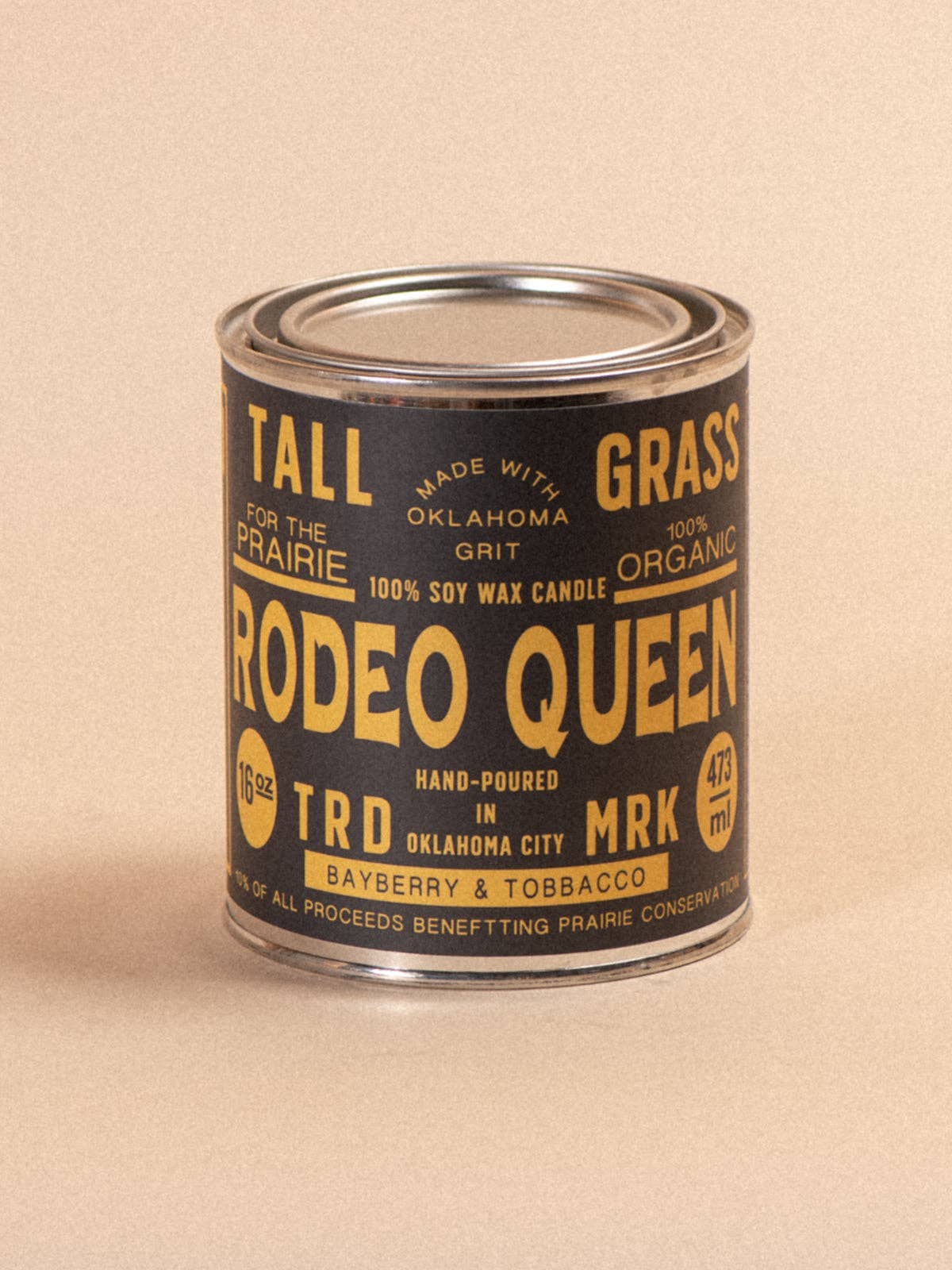 Rodeo Queen: Bayberry + Tobacco Soy Wax Candle: 4 oz