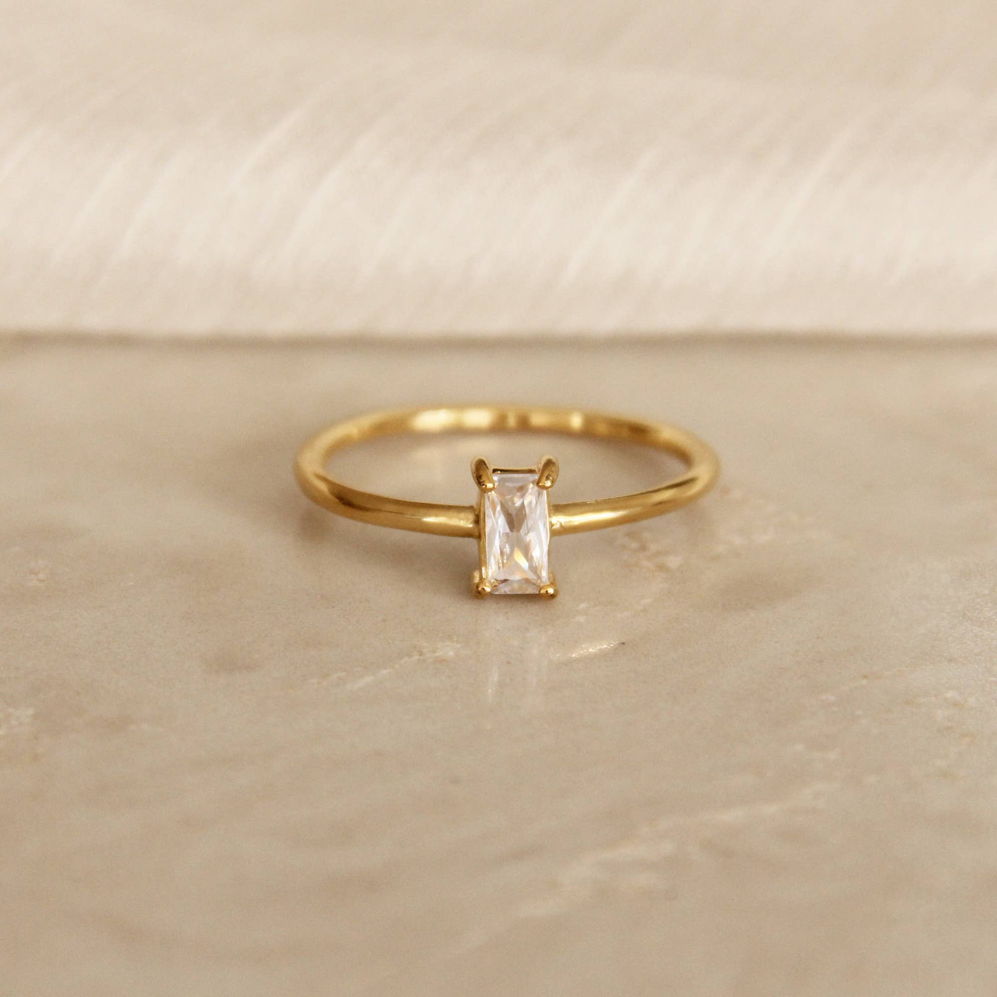 CZ Baguette Ring: 7 / Clear