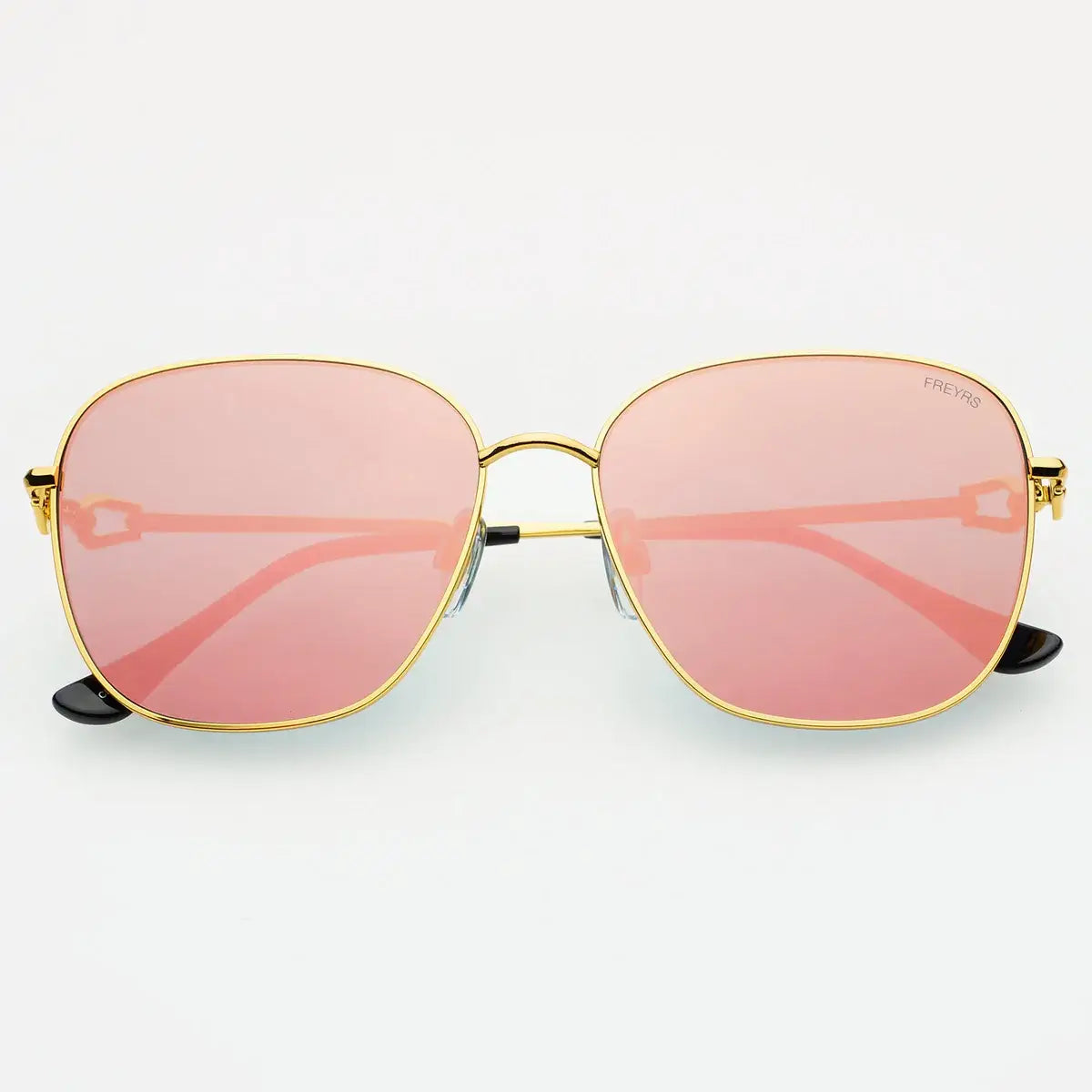 Lea Pink Mirror Sunglasses: Gold / Pink Mirror